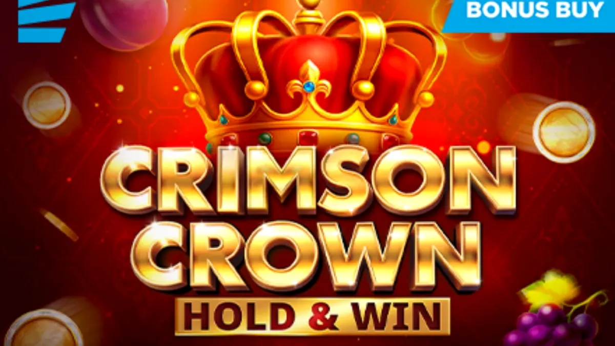 Tampilan visual slot Crimson Crown dengan tema buah mewah dan mahkota emas.
